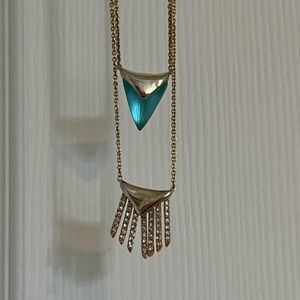 Alexis Bittar Double Pendant Gold Necklace